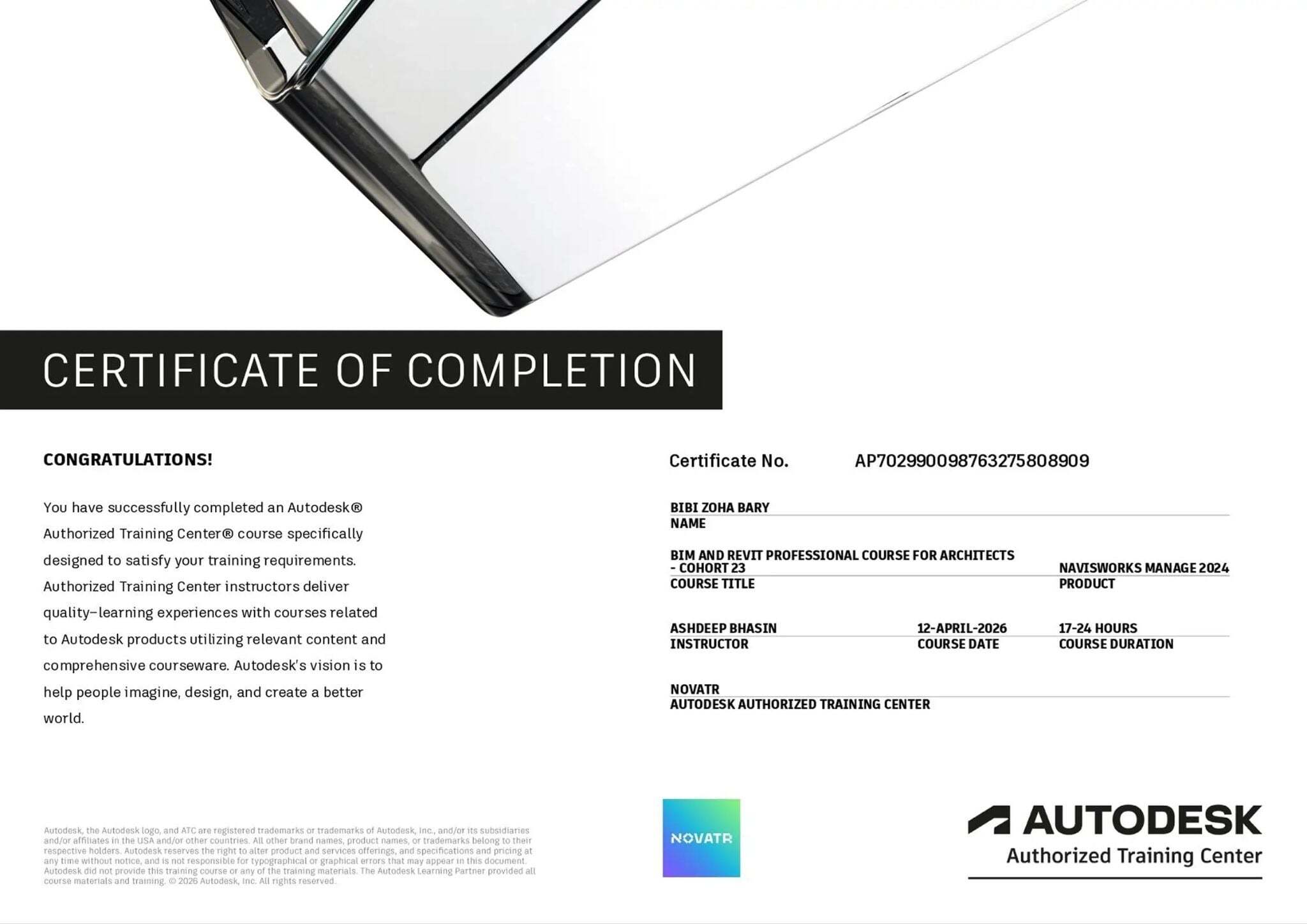 Autodesk Certificate