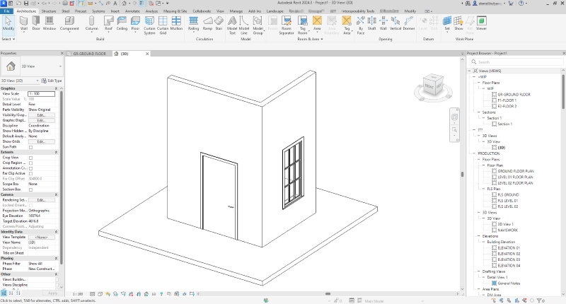 Autodesk Revit being used to make a structural model