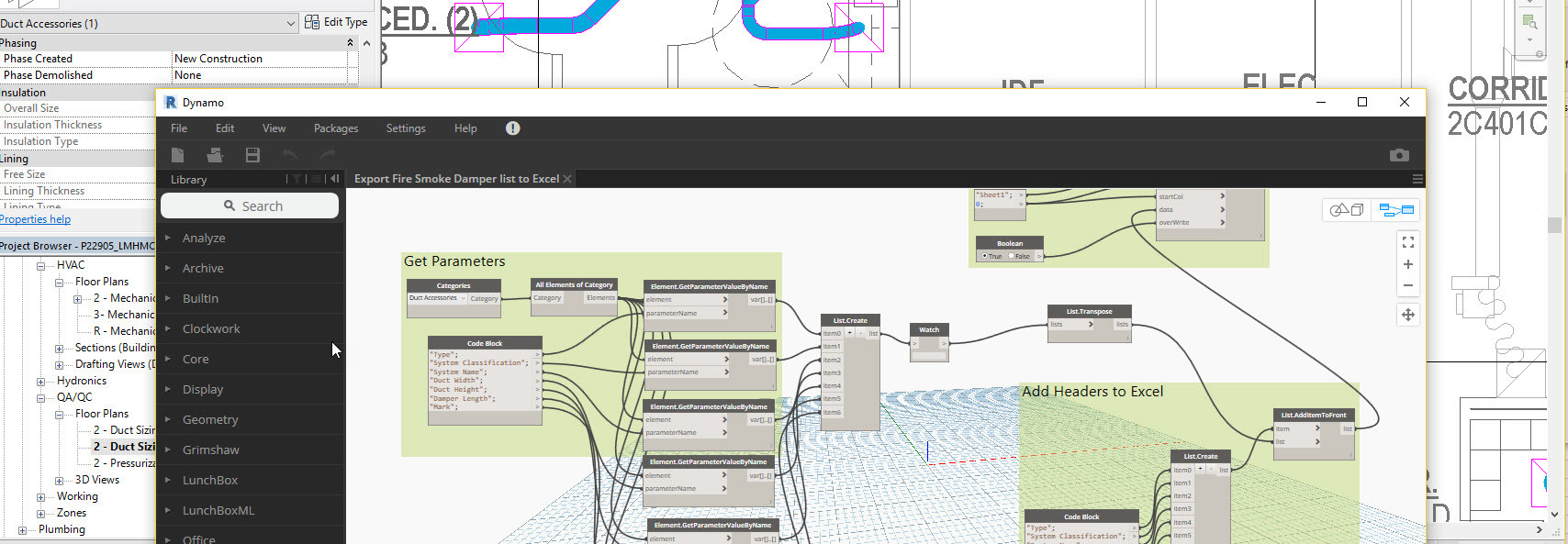 Automation with Revit MEP and Dynamo.
