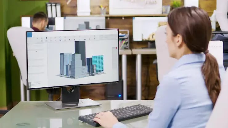 BIM Architect working on a 3D model