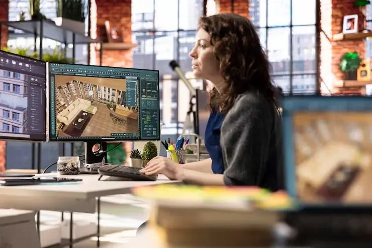 BIM Architect working on interior structure