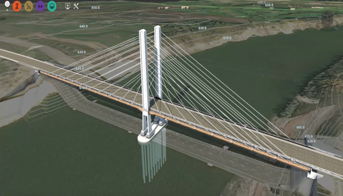 BIM Bridge Model using software like Inventor, InfraWorks, and Civil 3D