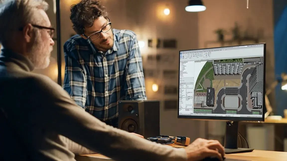 BIM Modellers working on a 3D model