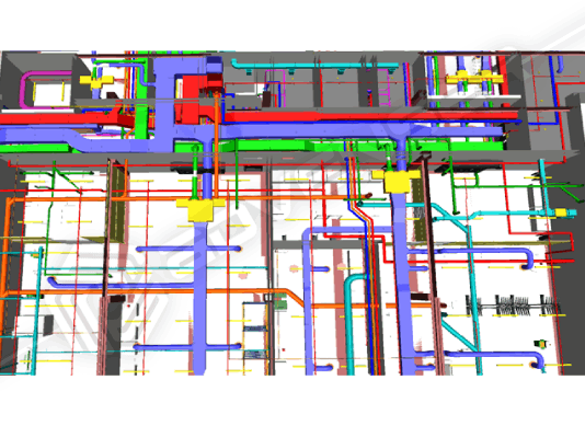 BIM floor plan design for MEP.