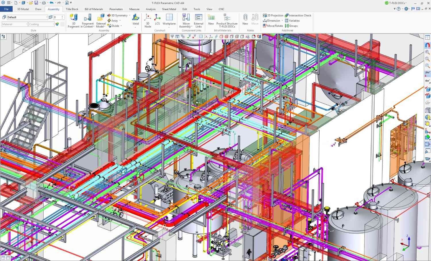 BIM modeling of MEP piping design.