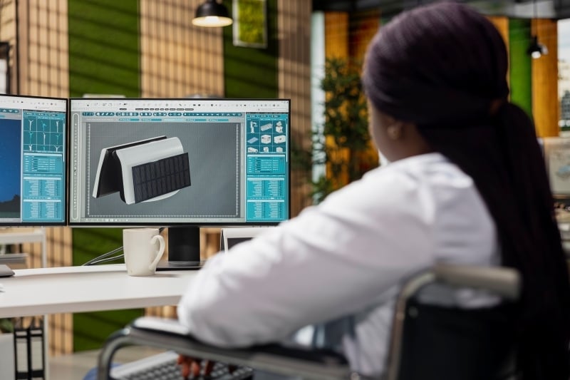 BIM specialist analysing a 3D model.
