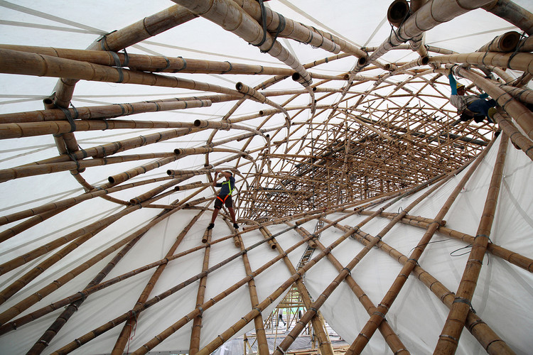 Bamboo structural framework for ZCB Bamboo Pavilion