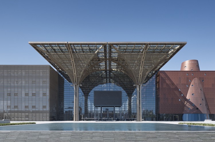 The frontal entrance of Tianjin Binhai Cultural Centre