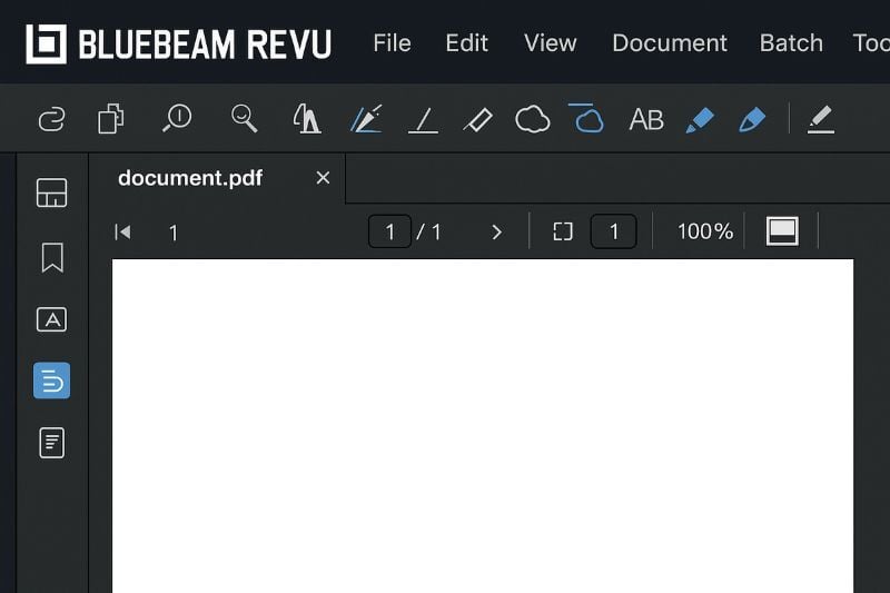 Bluebeam Revu document markup interface
