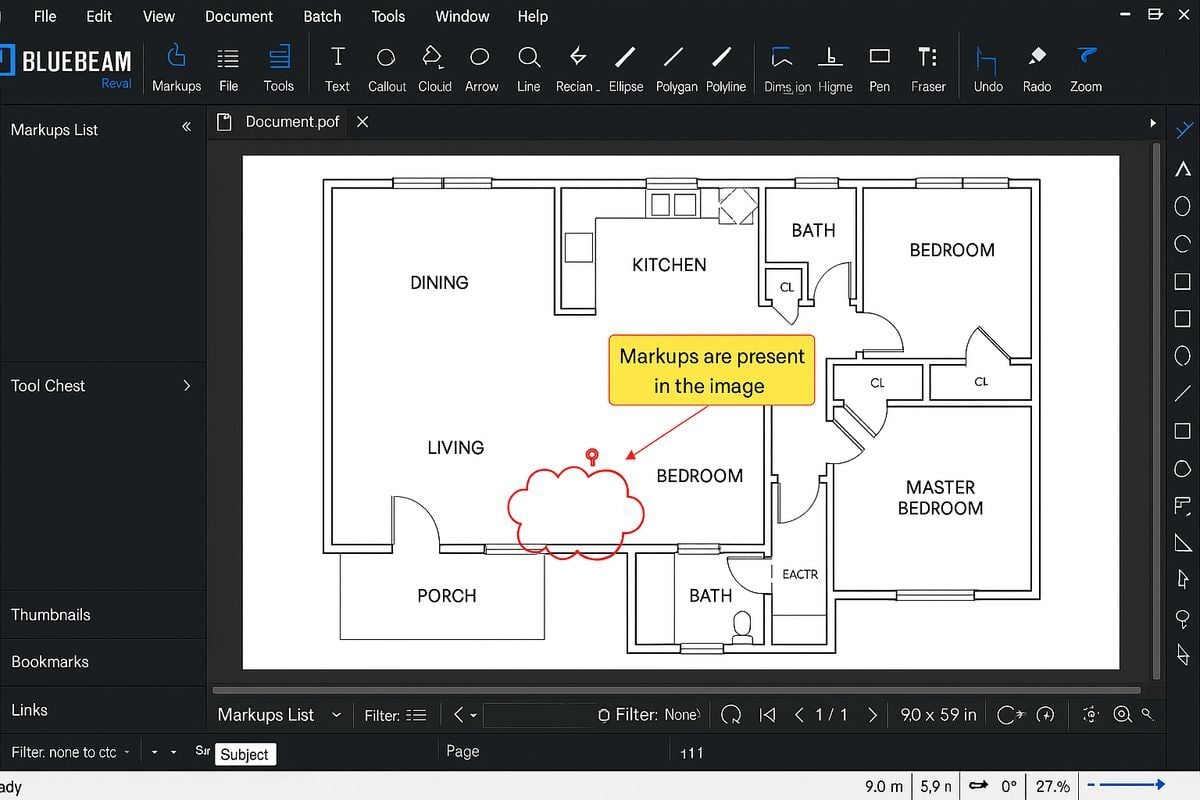 Bluebeam floor plan markup