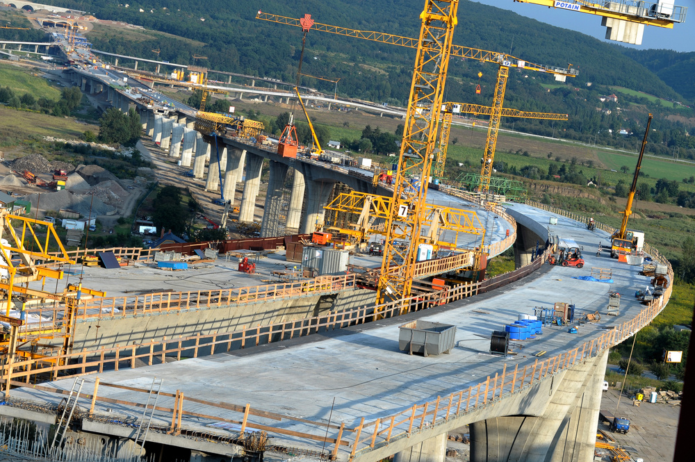 Bridge construction in process