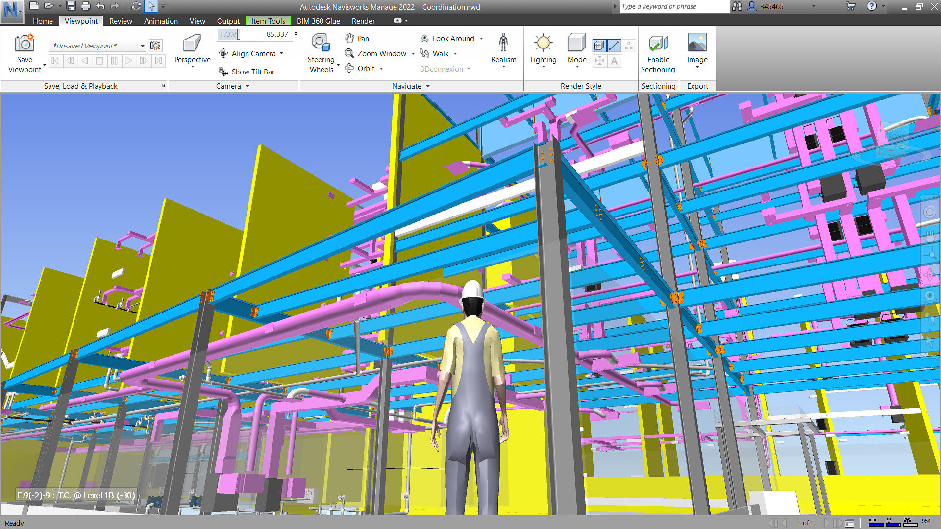 Building with blueprints for architectural planning