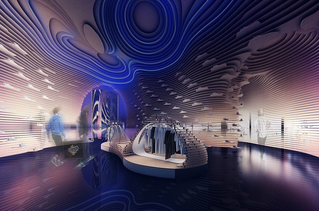 Sebastian’s digital fabrication project – ‘Crep Protect Retail Store’, Dubai by External Reference