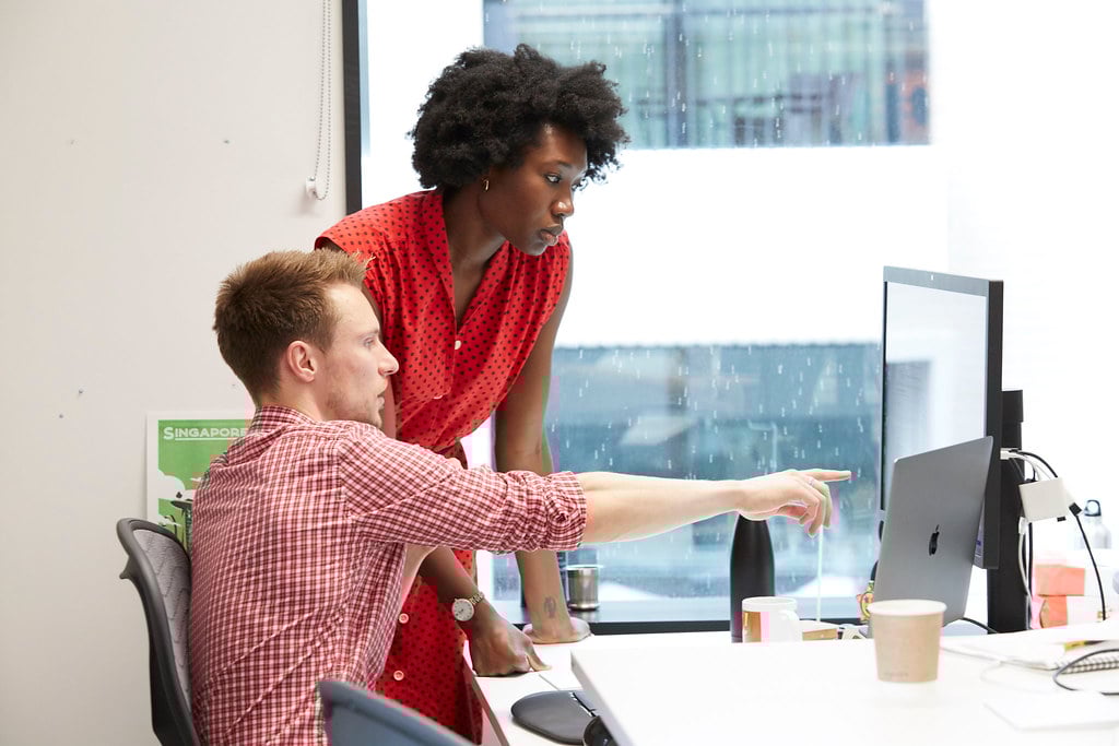 Civil Engineers working in an office