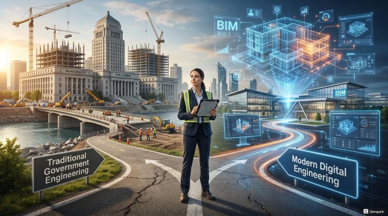 Civil engineering career paths showing ESE jobs and modern BIM career options.