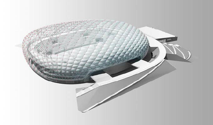 Conceptual image of the stadium in Lamezia Terme
