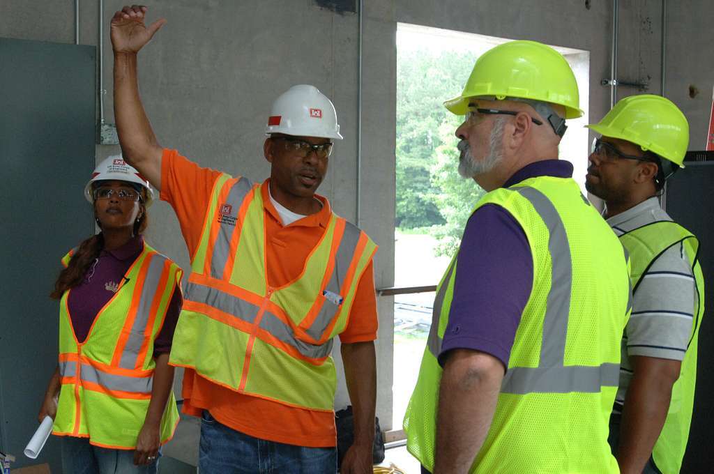 Construction project engineer doing a site inspection