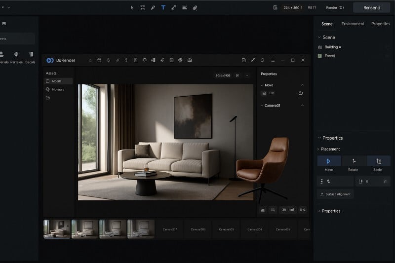 D5 Render interior visualization of a house design.