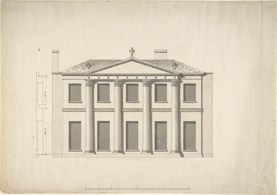 Design for a Building Facade of a Two-Storey building.