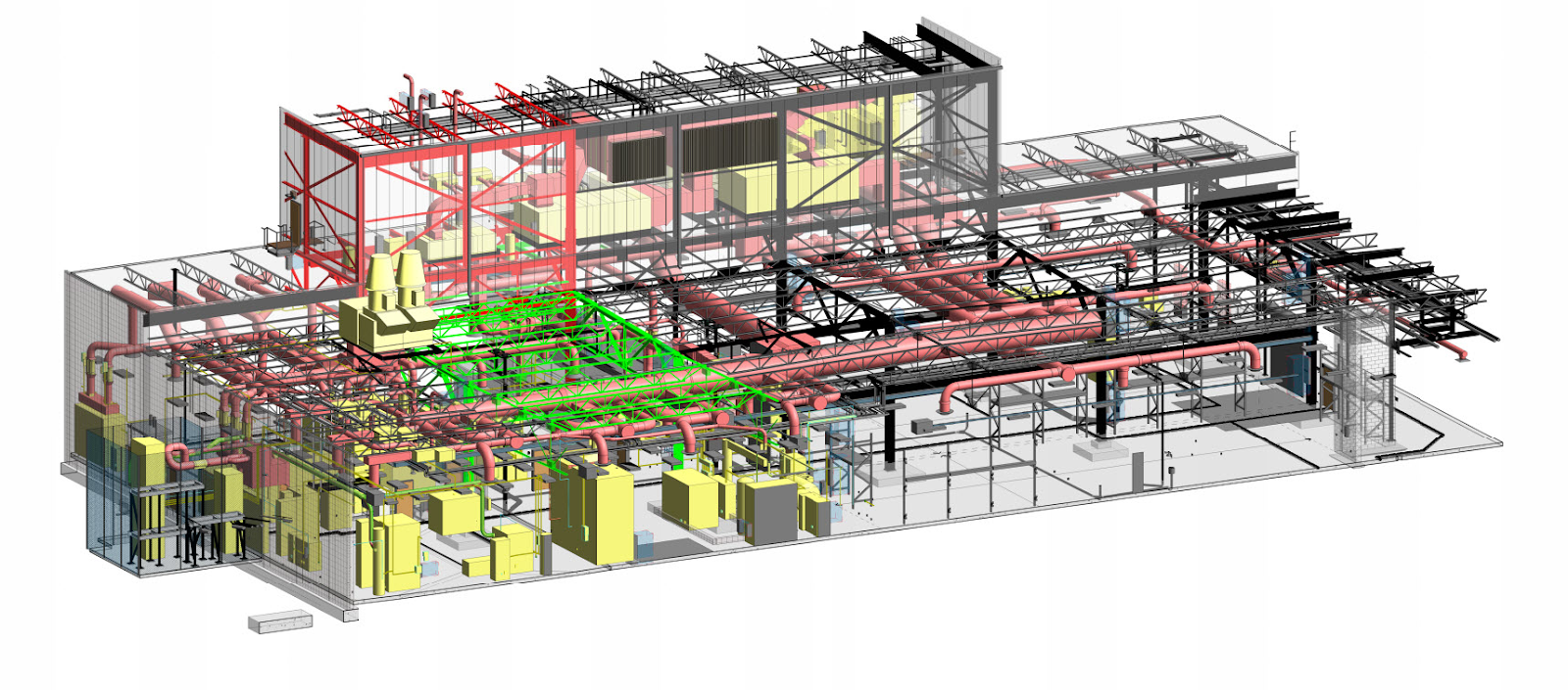 Detailed 3D model of a building 