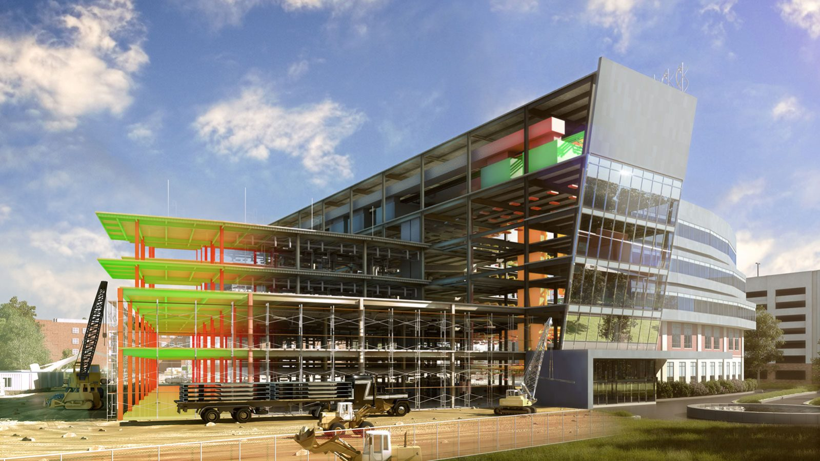 Detailed BIM model illustrating the construction and layout of a building