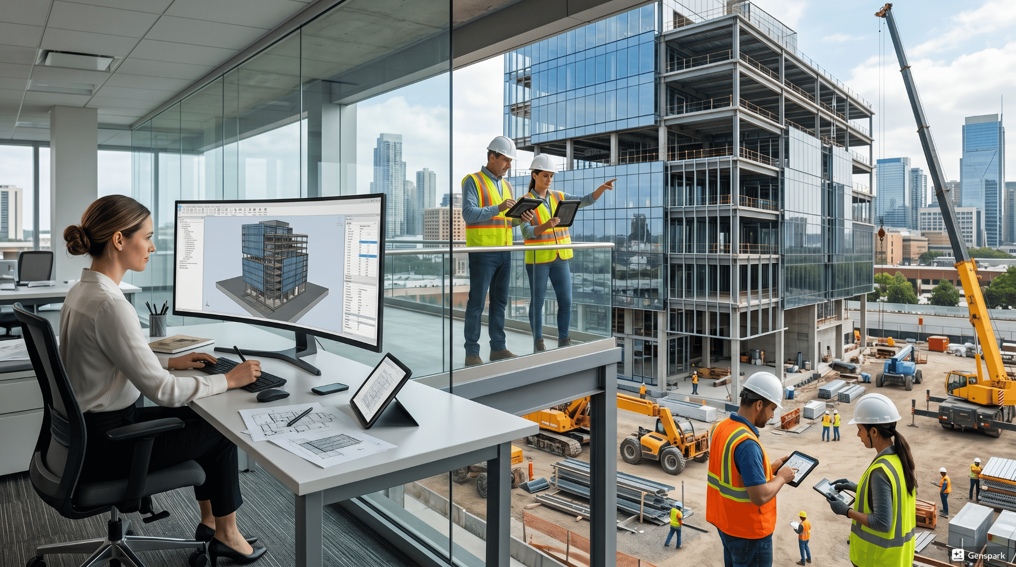 Digital construction workflow across project lifecycle.
