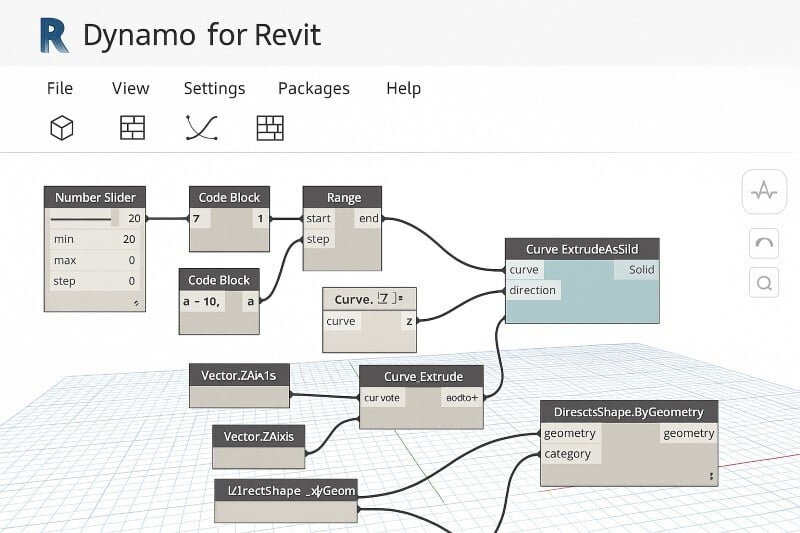 Dynamo visual scripting interface 