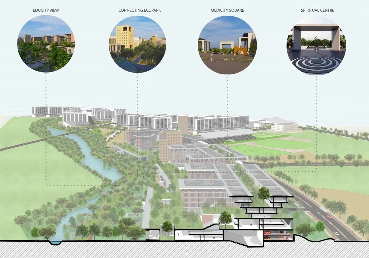 Educity- a proposed urban design project drawing by PK Das & Associates