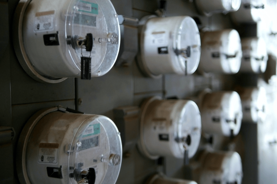 Electric meters measuring building loads.