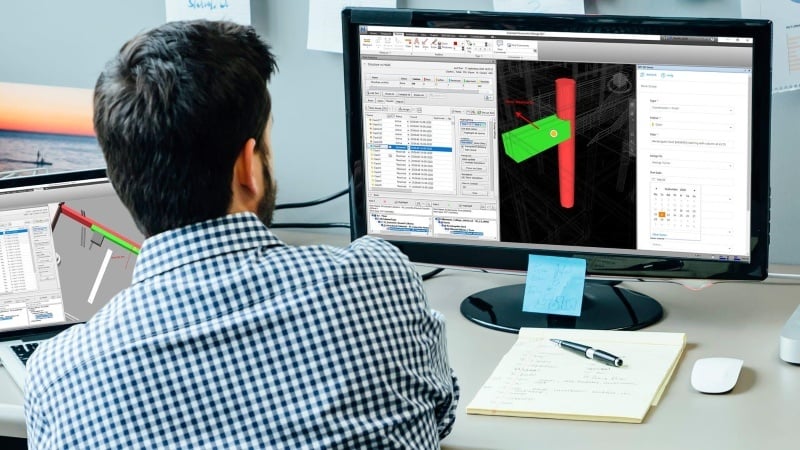 Engineer learning BIM coordination workflows using 3D modeling tools.