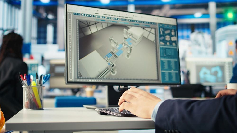 Facade engineer using optimization software to improve solar panels efficiency.