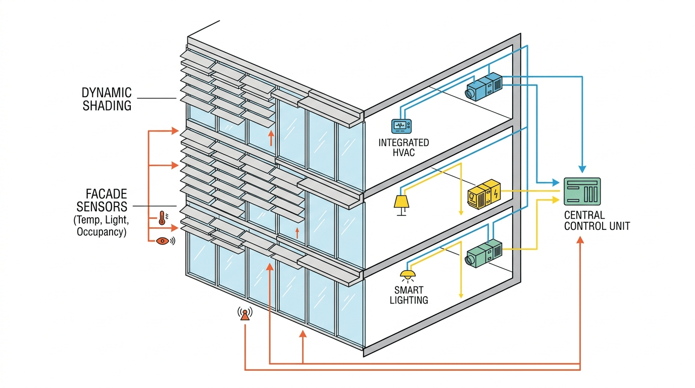 Facade integrated with MEP systems