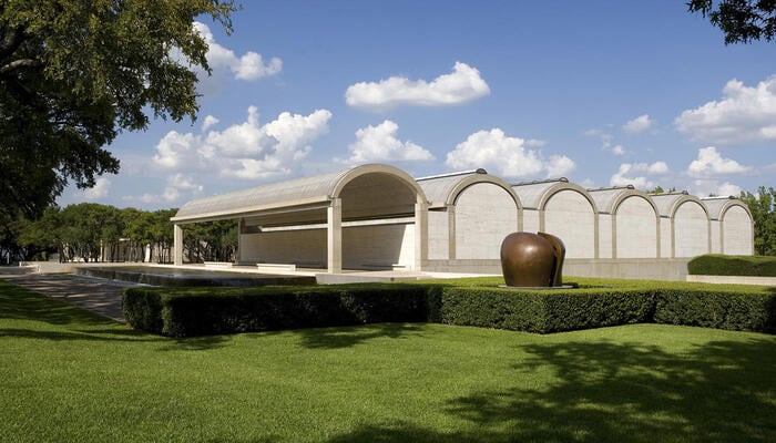 Facade of The Kimbell Art Museum in Fort Worth, Texas, USA