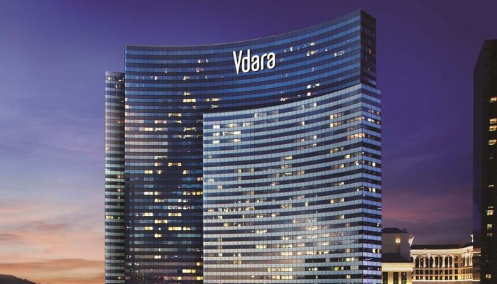 Facade of The Vdara Hotel & Spa in Las Vegas, USA