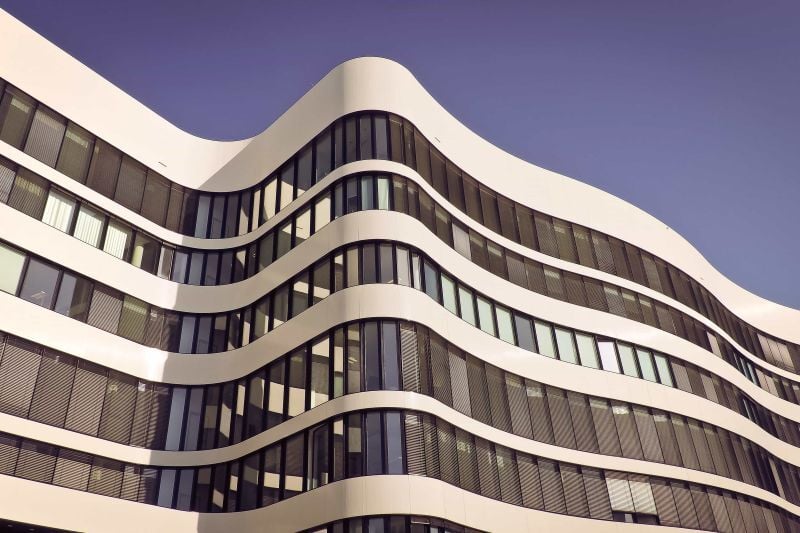 Facade of a modern architectural building