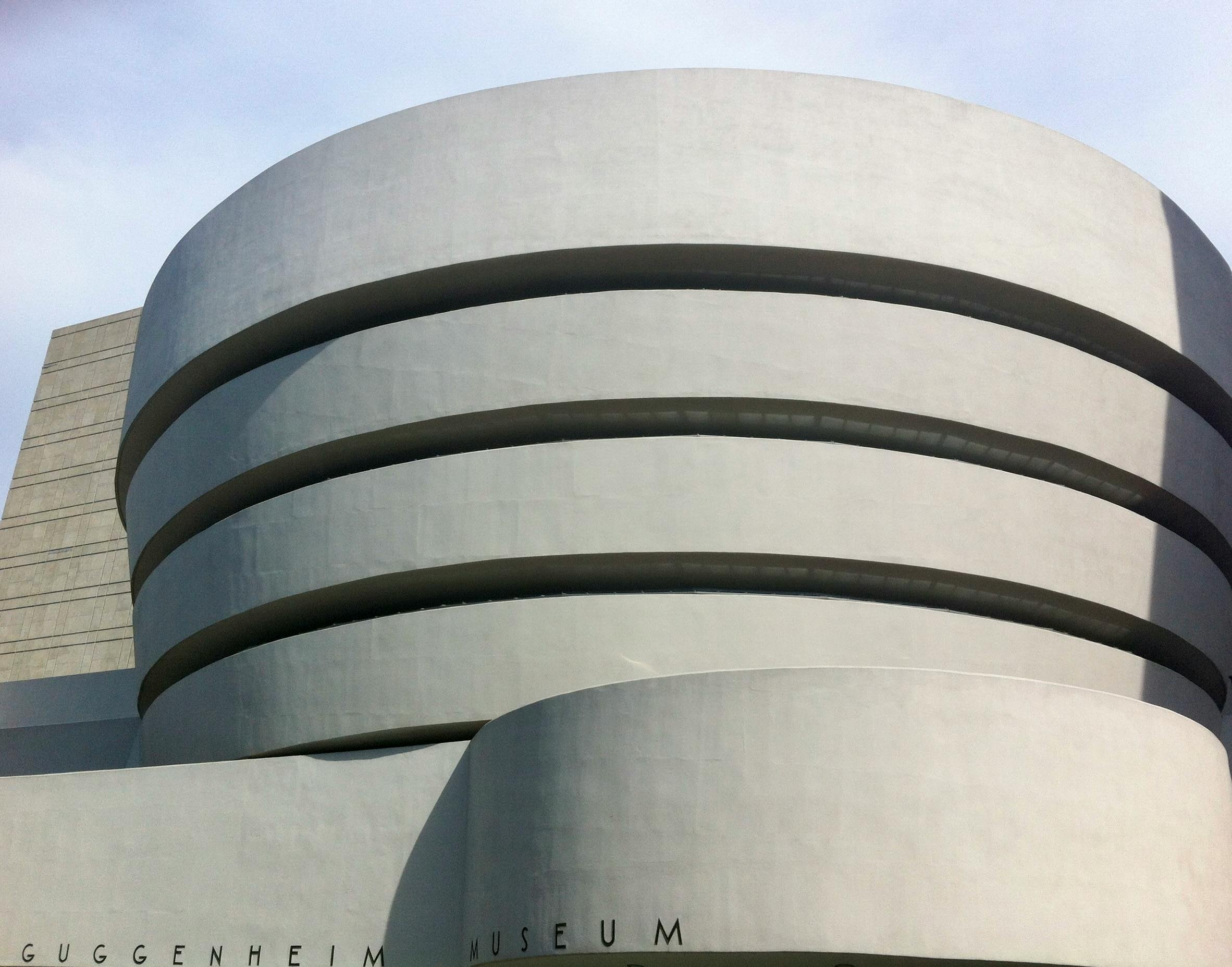 Facade of the Guggenheim Museum in New York City.