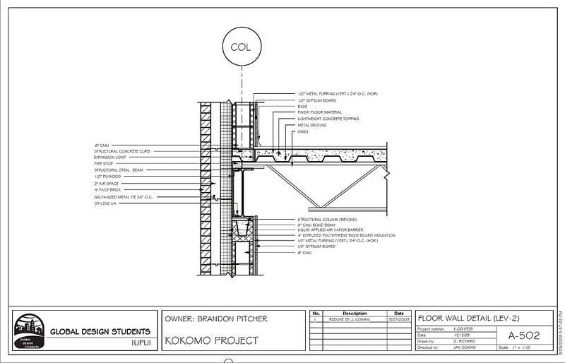 Floor wall detail diagram