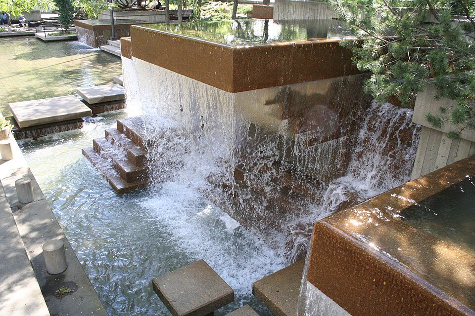 Fountain at Peavey Plaza in Minneapolis. 