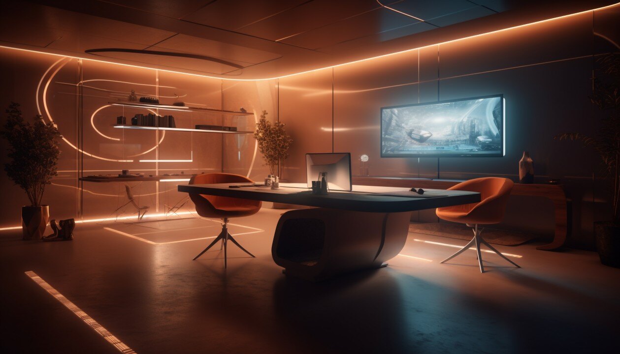 Futuristic interior design by AI