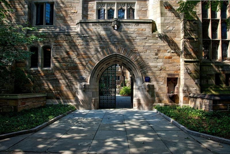 Gothic-style stone archway