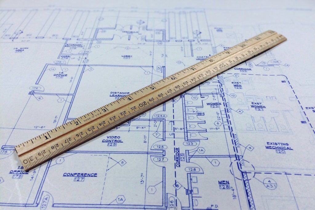 Hand-drawn architectural drawing