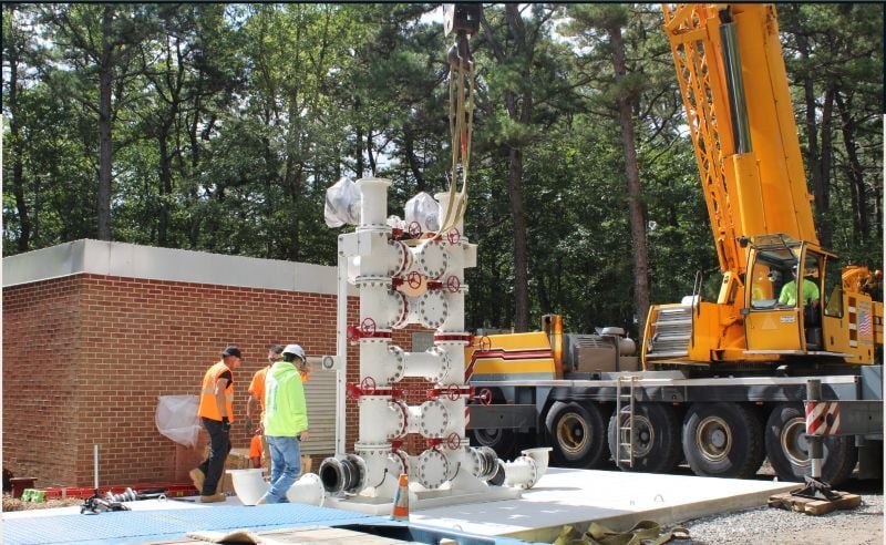 Heavy equipment installation by H2M Architects and Engineers