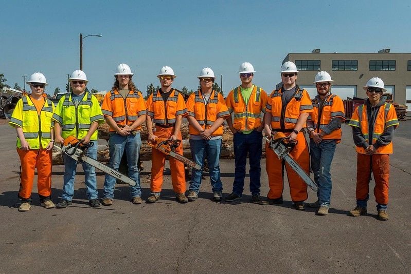 Highway engineering crew with safety gear