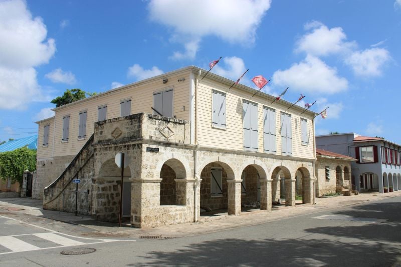 Historic masonry structure with arched foundation
