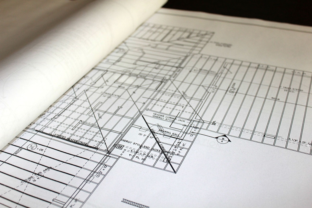 House blueprint on the table