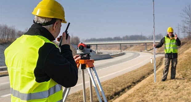 Land surveying in progress