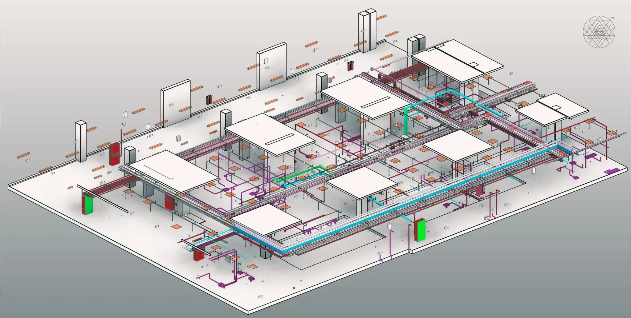 MEP BIM 3D model.