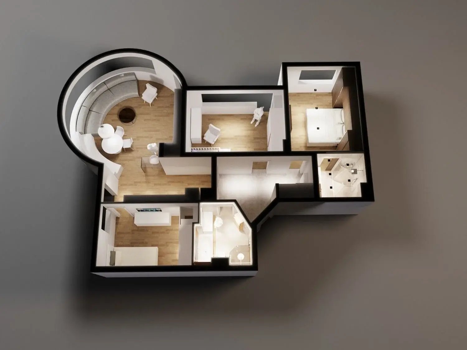 MEP floor plan 3D visualization.