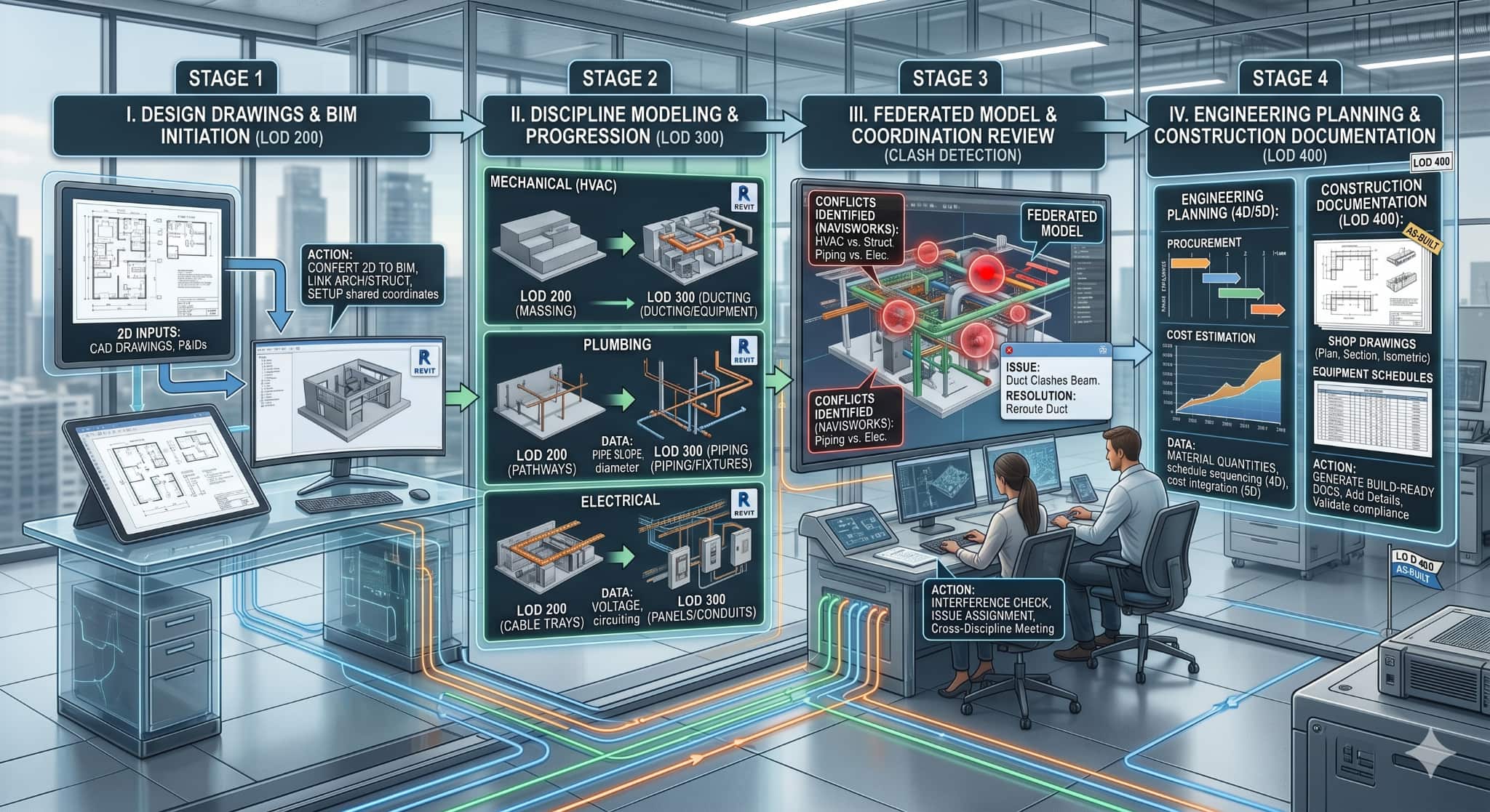 MEP workflow stages