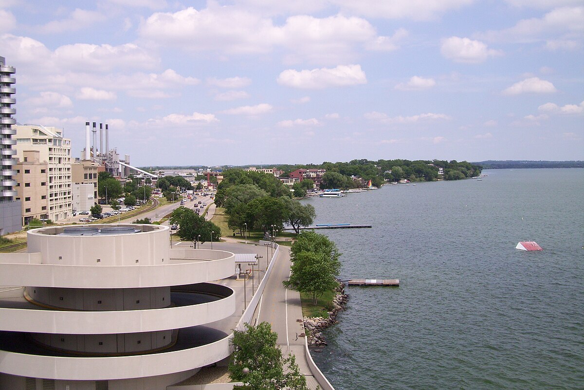 Madison Skyline from Monona Waterfront Terrace